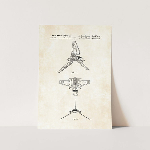 Star Wars Shuttle Patent Patent Art Print