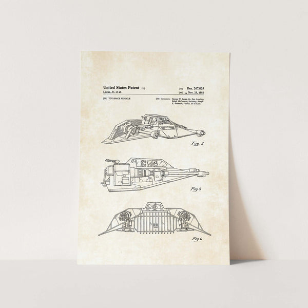 Star Wars Snowspeeder Patent Art Print