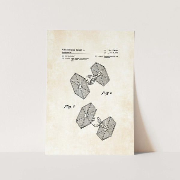 Star Wars TIE Fighter Patent Art Print