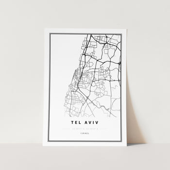 Tel Aviv Map Art Print