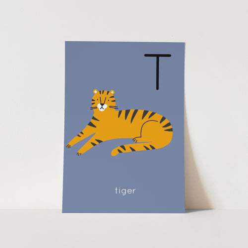 T for Tiger Alphabet Art Print