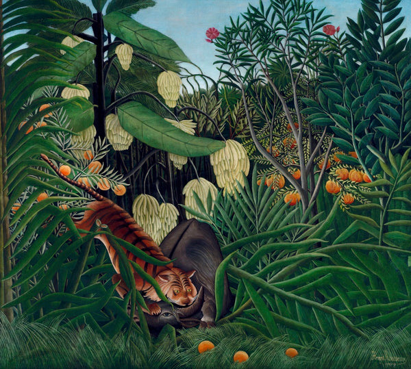 Tiger and Buffalo Combat Henri Rousseau Art Print