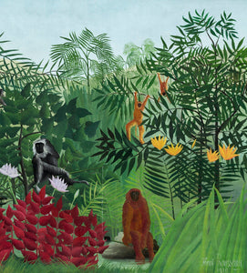 Tropical Forest with Monkeys Henri Rousseau Art Print