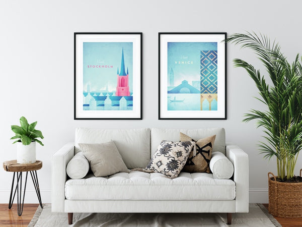 Venice Art Print black frame