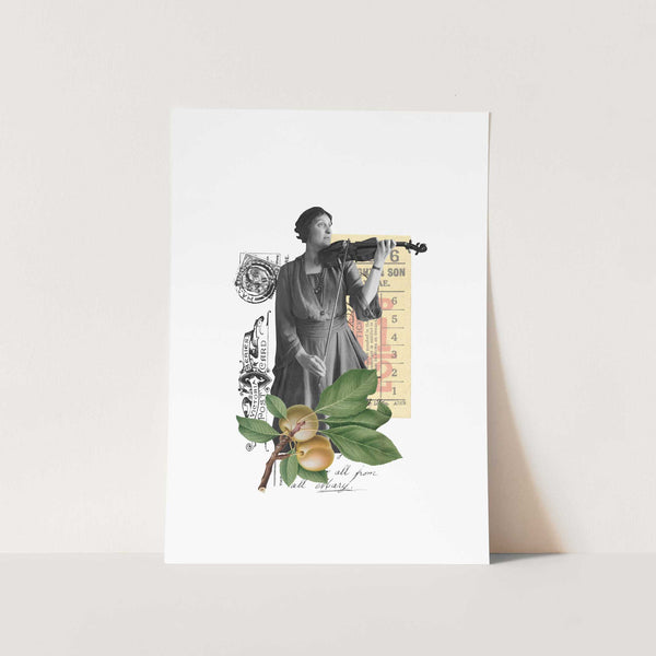 Violin Lady Collage Art Print