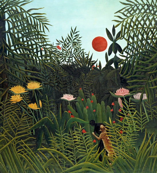 Virgin Forest with Sunset Henri Rousseau Art Print