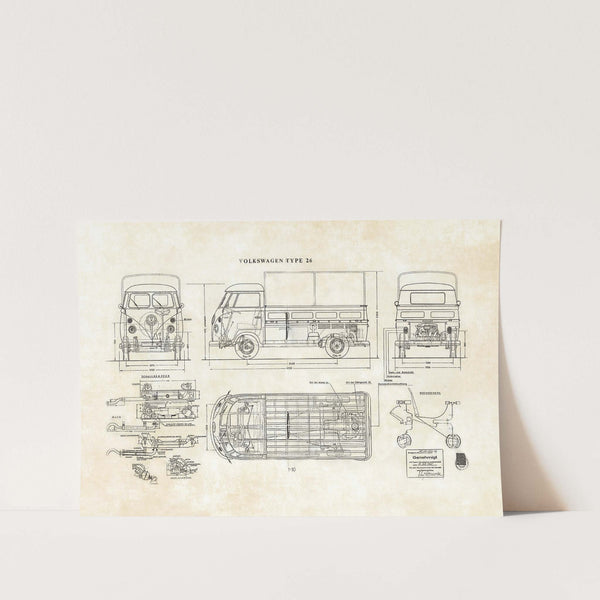 Volkswagen Type 26 Patent Art Print
