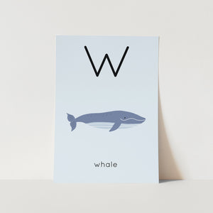 W for Whale Alphabet Art Print