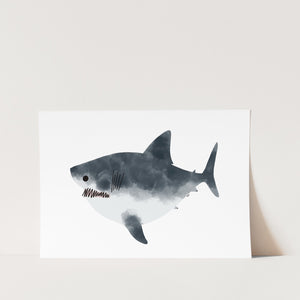 White Shark by Curios Nonsense Art Print