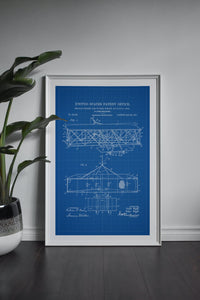 Wright Brothers Flying Machine Patent Art Print white frame