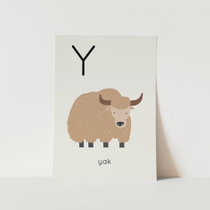 Y for Yak Alphabet Art Print