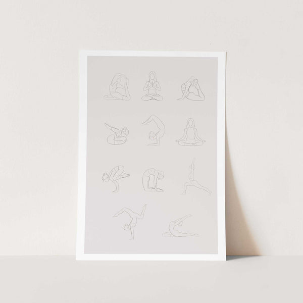 Yoga Poses Art Print no Frame in Colour