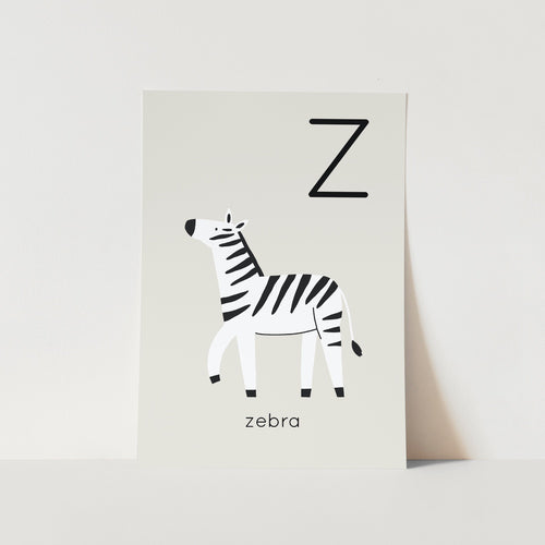 Z for Zebra Alphabet Art Print