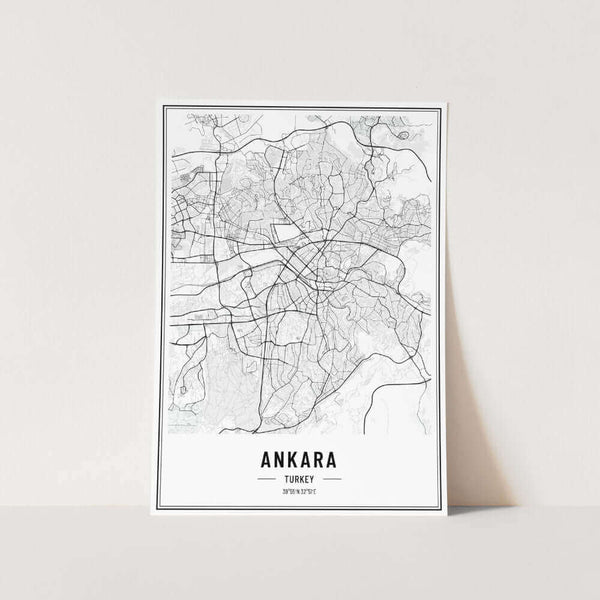 Ankara Turkey Map Art Print