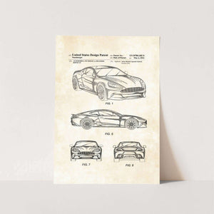 Aston Martin Patent Art Print