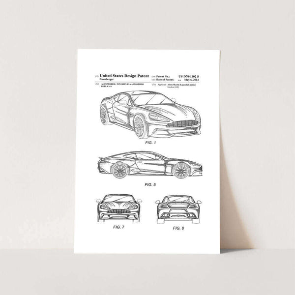 Aston Martin Patent Art Print