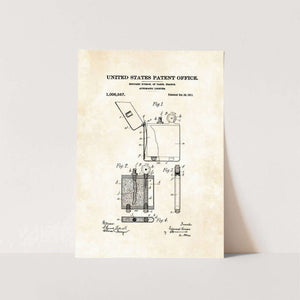 Automatic Lighter Patent Art Print
