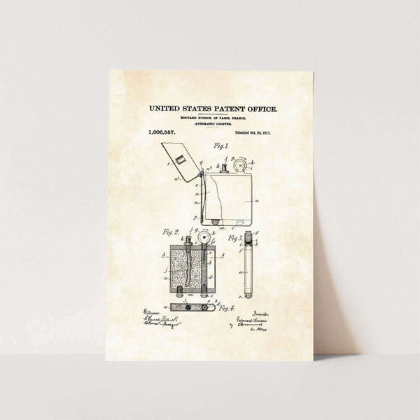 Automatic Lighter Patent Art Print