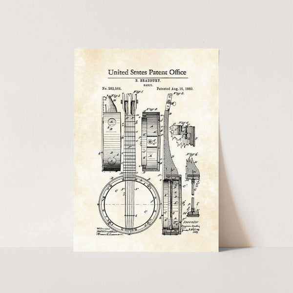 Banjo Patent Art Print