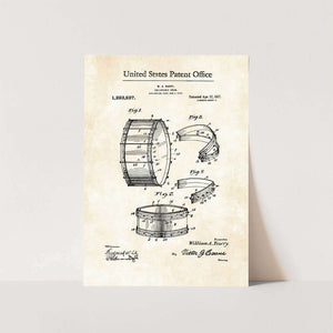 Barry Collapsable Drum Patent Art Print