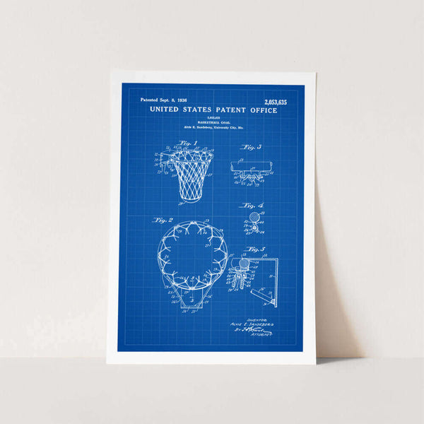 Basketball Hoop Patent Art Print