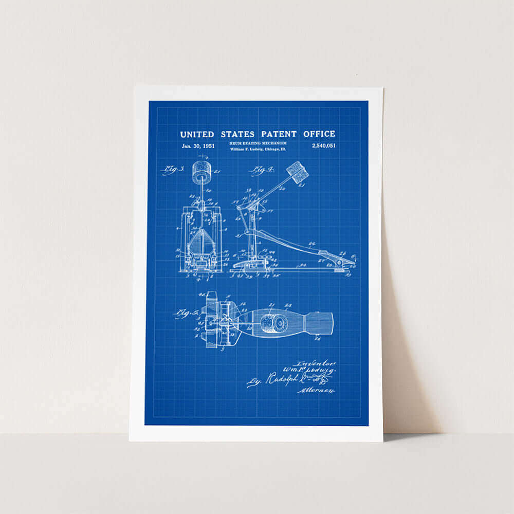Bass Drum Pedal Patent Art Print
