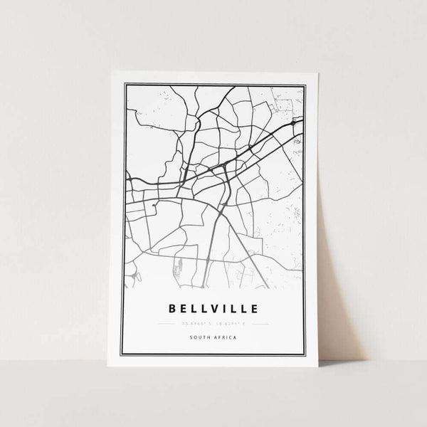 Bellville Map Art Print