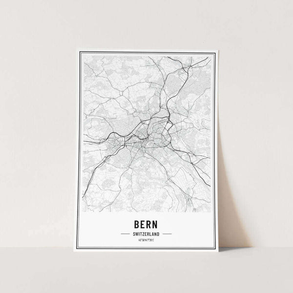 Bern Switzerland Map Art Print