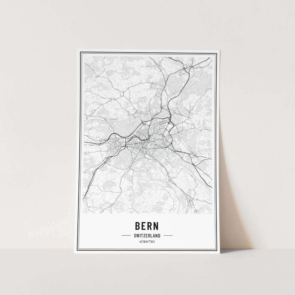 Bern Switzerland Map Art Print