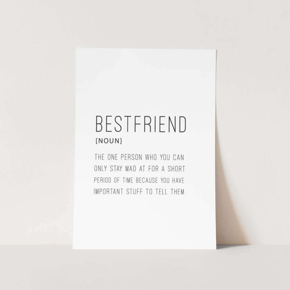 Best Friend Noun Art Print