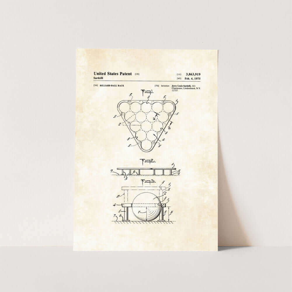 Billiard Ball Rack Patent Art Print
