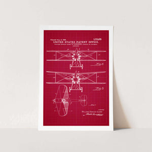 Biplane Aeroplane Patent Art Print