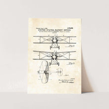 Load image into Gallery viewer, Biplane Aeroplane Patent Art Print