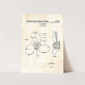 Boat Propeller Patent Art Print