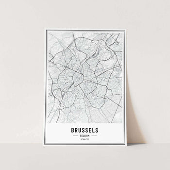 Brussels Belgium Map Art Print