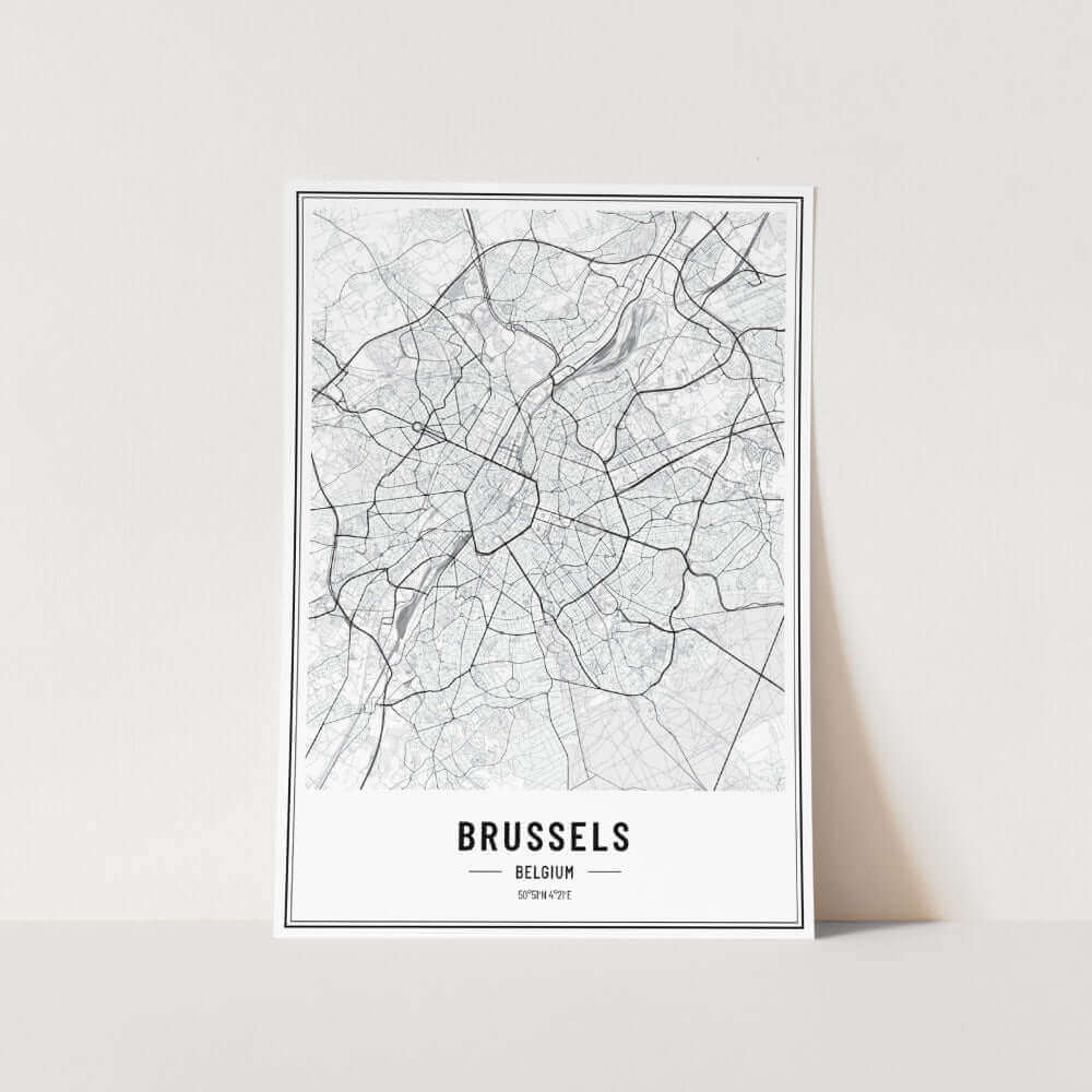 Brussels Belgium Map Art Print