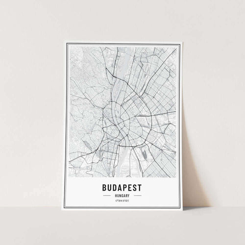 Budapest Hungary Map Art Print
