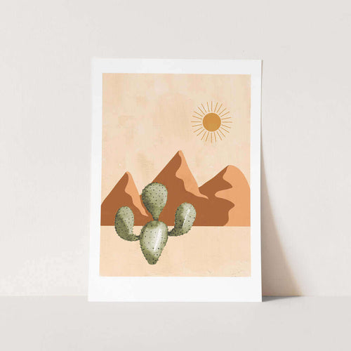 Cactus and Mountain Art Print
