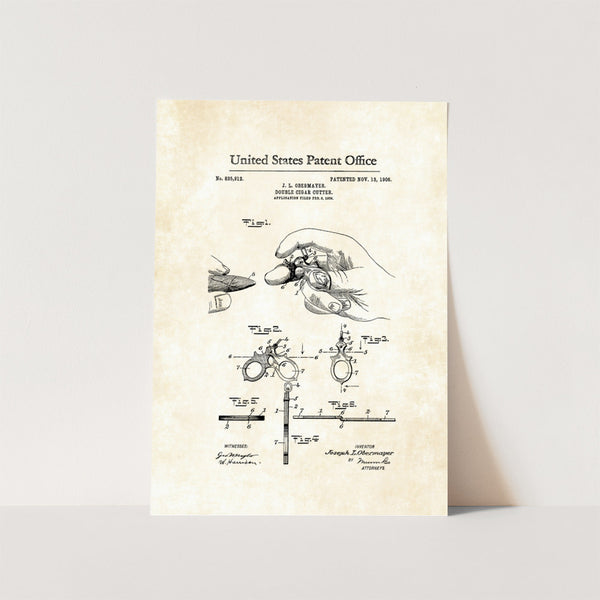 Double Cigar Cutter Patent Art Print