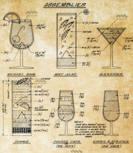 Cocktail Construction Chart Art Print