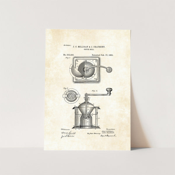 Coffee Grinder Patent Art Print