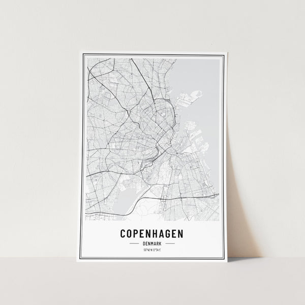 Copenhagen Denmark Map Art Print