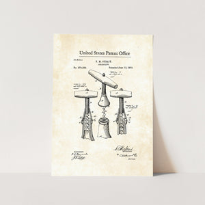 Wine Corkscrew Patent Art Print