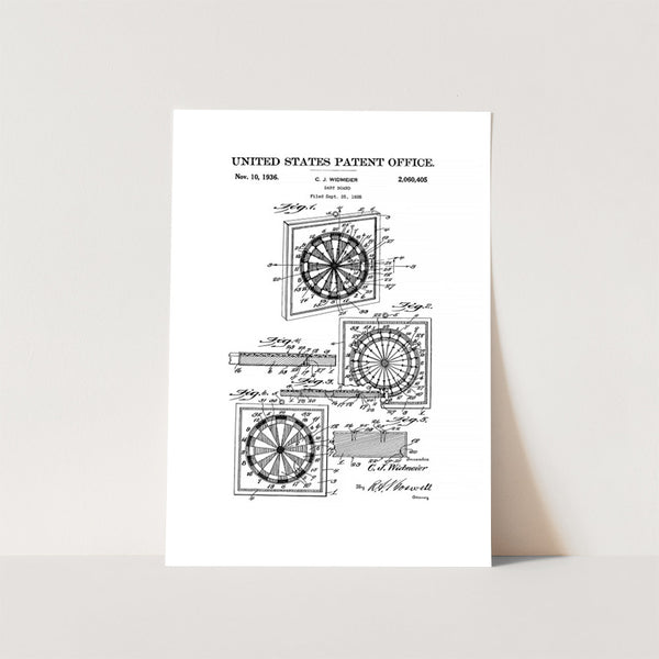 Dart Board Patent Art Print