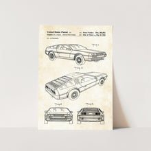 Load image into Gallery viewer, Delorean Automobile Patent Art Print