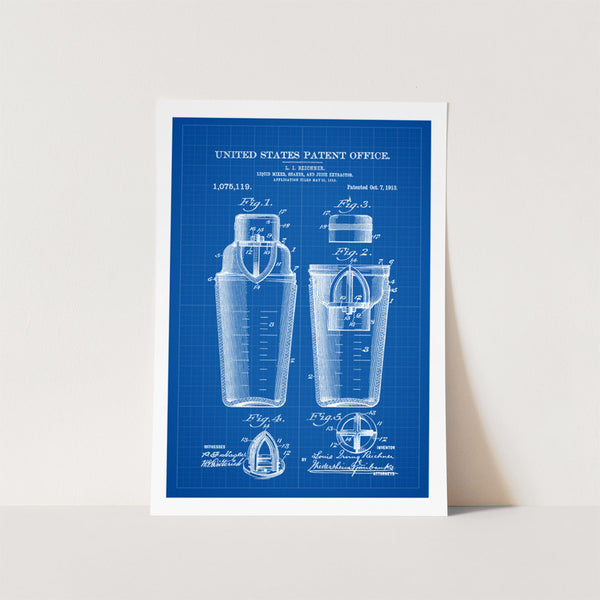 Drink Shaker Mixer Patent Art Print