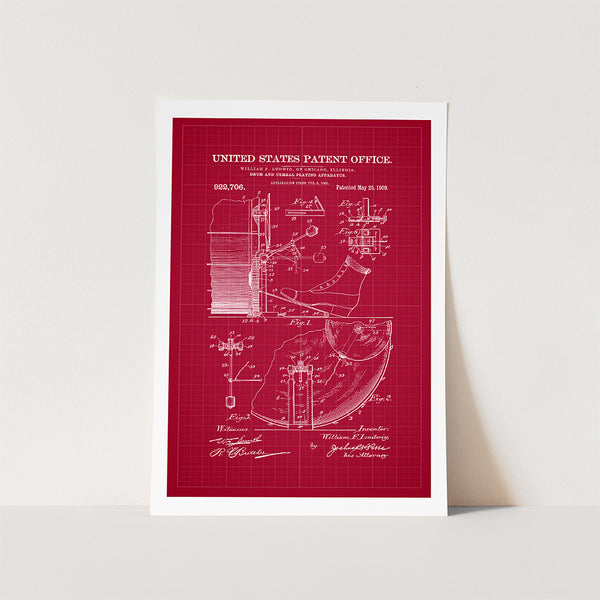 Drum and Cymbal Pedal Patent Art Print