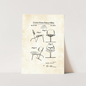 Tilt-Back Chair Patent Art Print