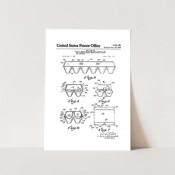 Egg Carton Patent Art Print