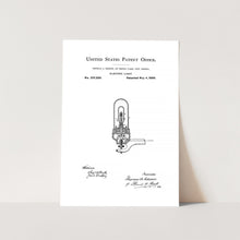 Load image into Gallery viewer, Thomas Edison Electric Light Patent Art Print